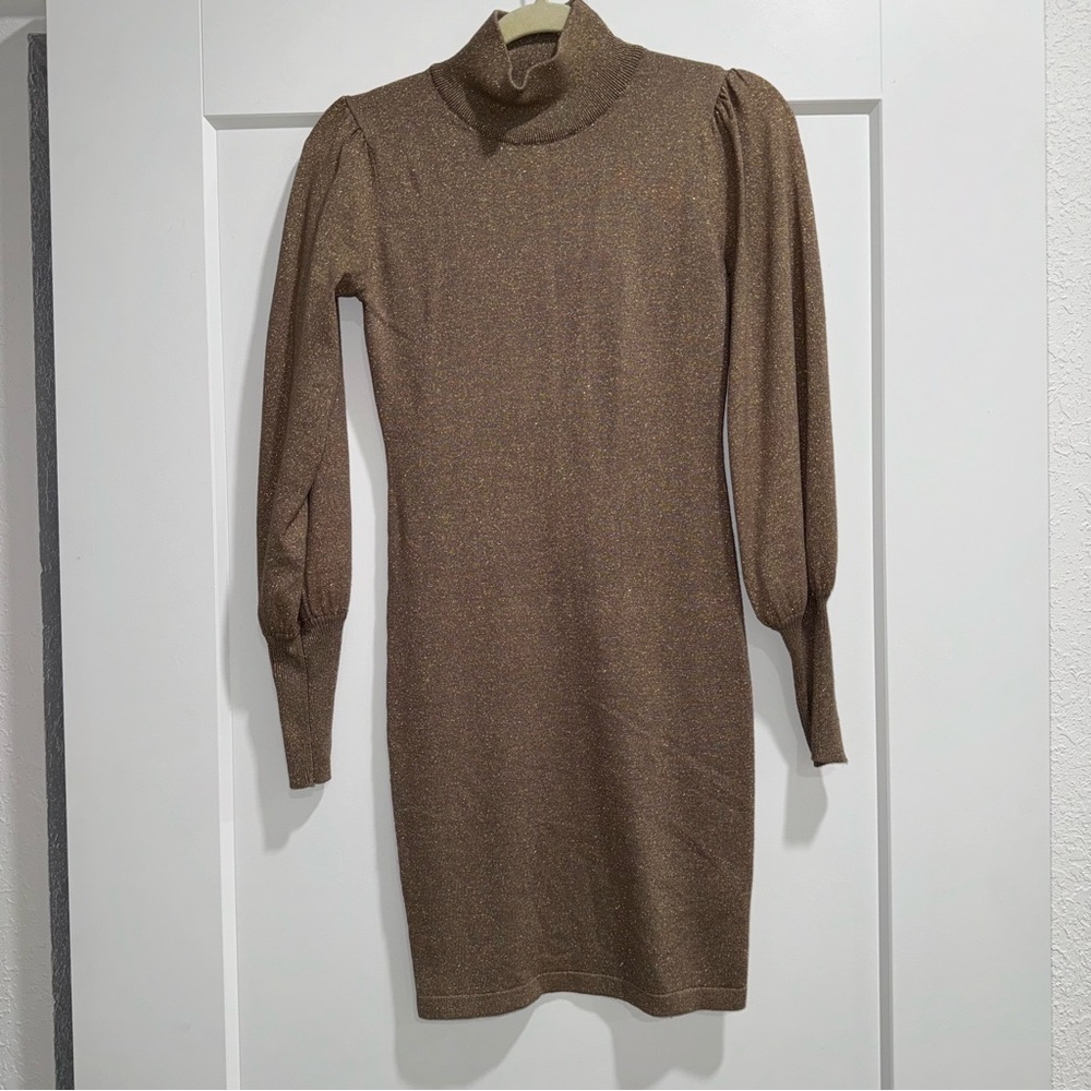Brown Turtleneck BodyCon Dress